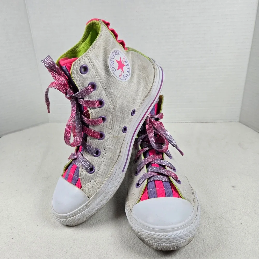 Converse All Star Chuck Taylor Loophoes‎ High Top Sneakers White Youth Sz3